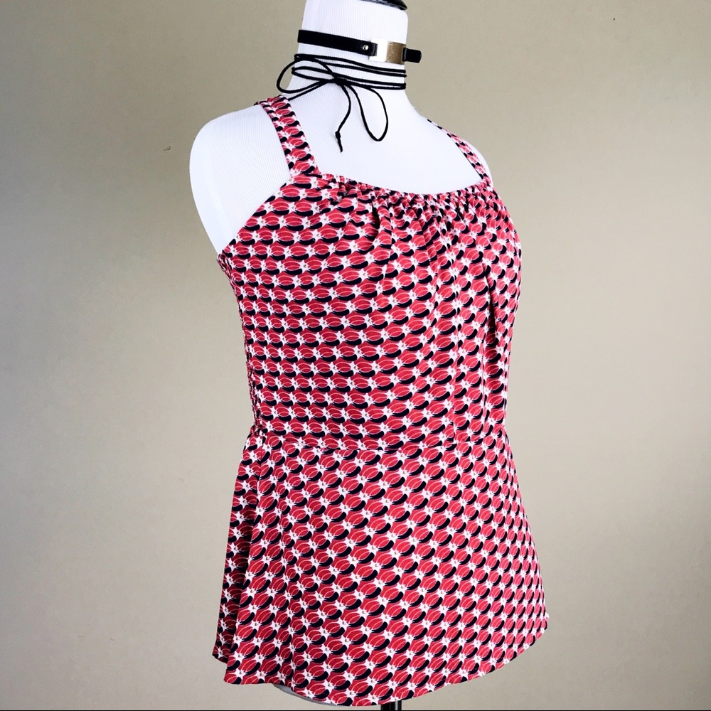 CABI Geometric Peplum Cami Tank Blouse Size 8